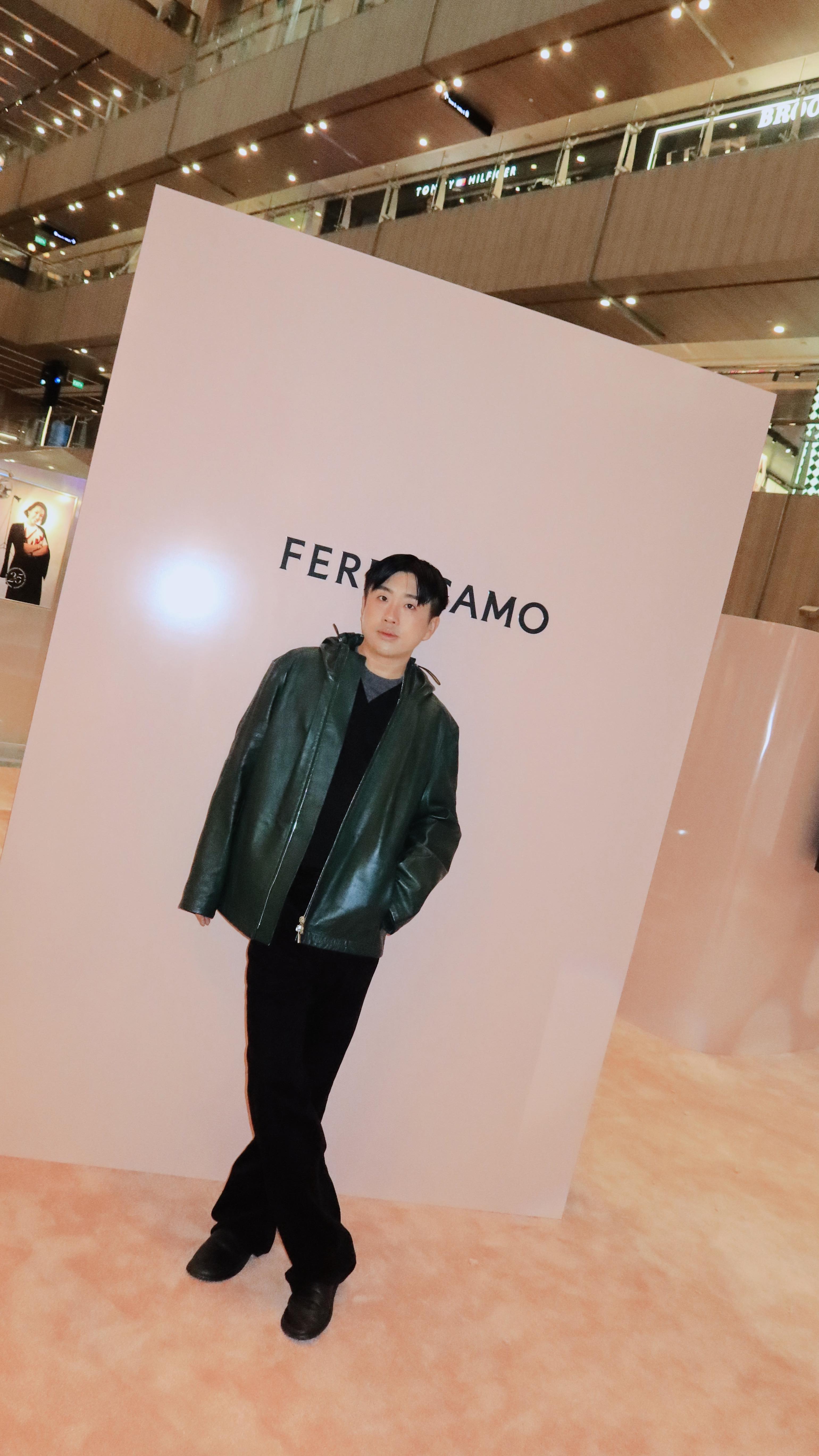 Instagram post by @declanchan for FERRAGAMO. Caption reads: Come with me to @ferragamo VARA shoes installation....