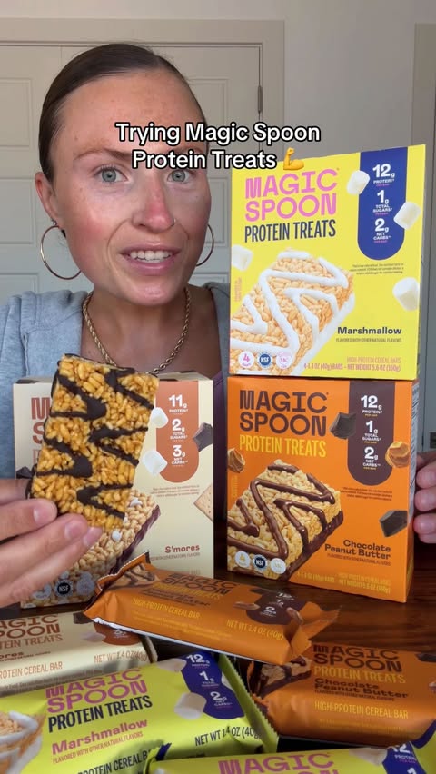 Instagram post by @morganchomps for Magic Spoon. Caption reads: Have you tried @magicspooncereal protein treats?....