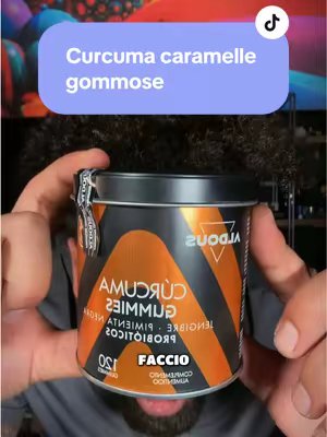 TikTok post by @shopdaddy1 for Aldous Bio. Caption reads: Curcuma in caramelle gommose @ALDOUS #backtoschool....