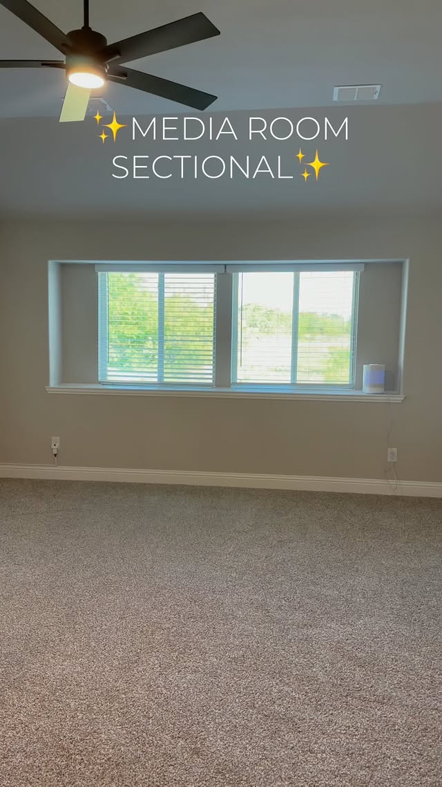 Instagram post by @cleantokcary for 25home. Caption reads: Set up my new sectional from @25homeofficial with....