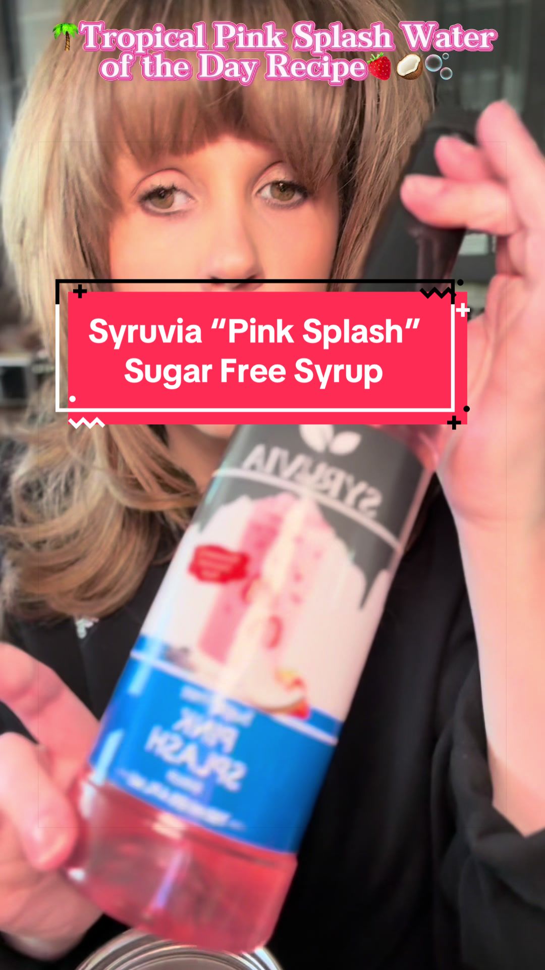 TikTok post by @theglamourbelle for Syruvia. Caption reads: [...] You guys...this drink 🌸✨ Combining @Syruvia....
