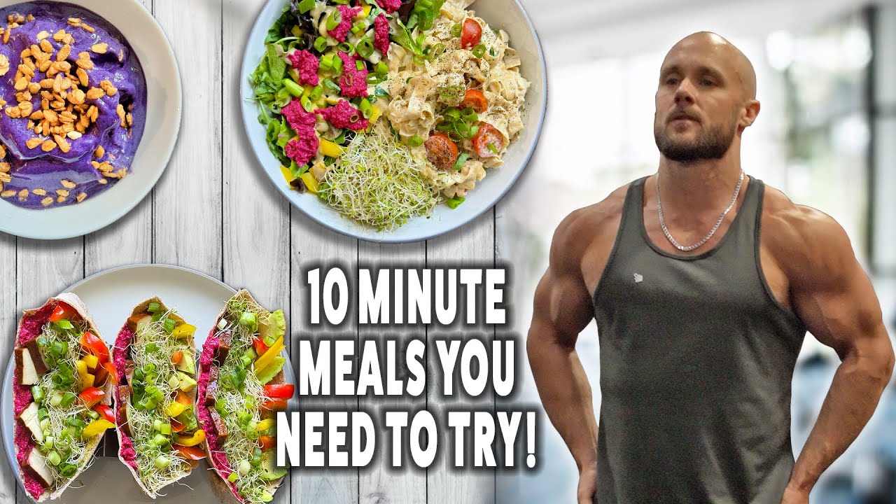 YouTube post by @Simnettnutrition for Seed. Caption reads: WHAT I EAT IN A DAY | Easy 10 Minute Vegan Meals!.