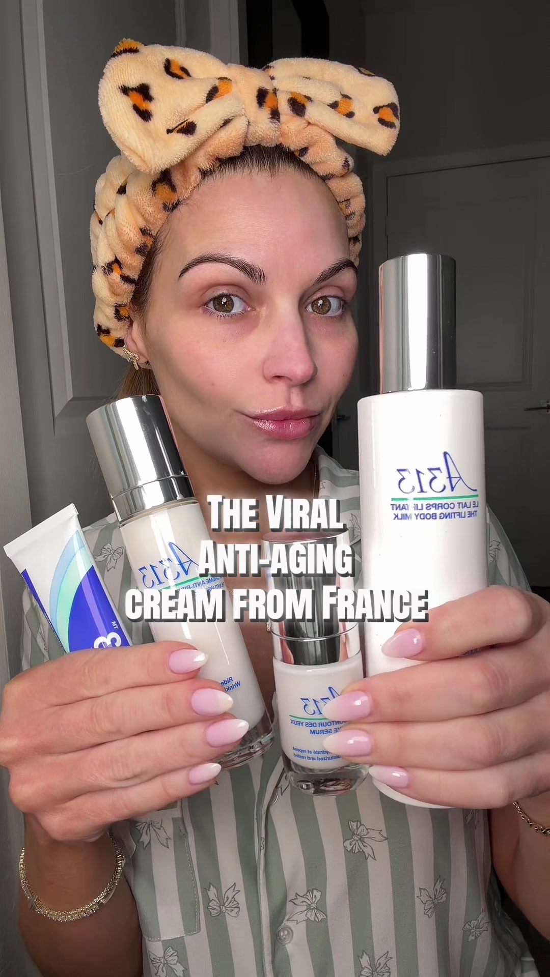 TikTok post by @monica_leon15 for FrenchPharmacy. Caption reads: [...] skin younger looking always💁🏼‍♀️....