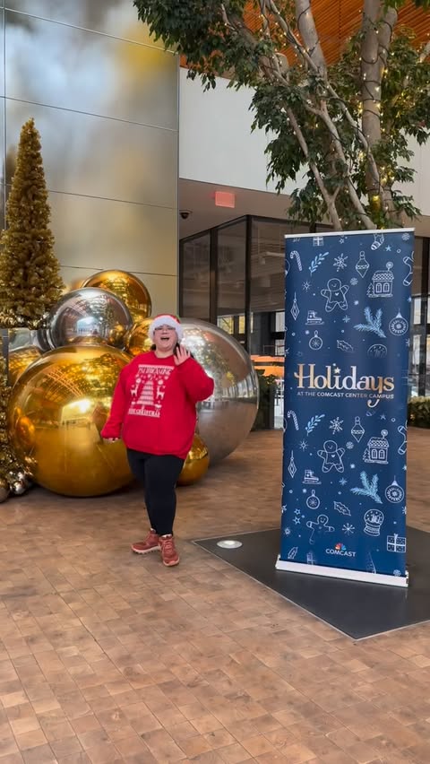 Instagram post by @phillyfoodandbarrs for Comcast. Caption reads: #ad The holidays have come to the Comcast....