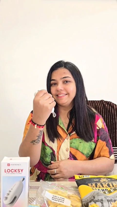 Instagram post by @appyshah85 for Portronics. Caption reads: Seal • Cut • Store smart ✨
@portronics.india....