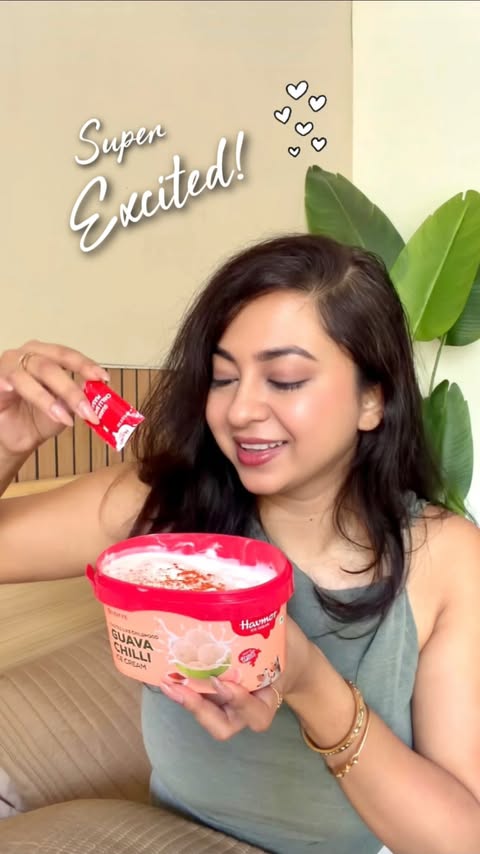 Instagram post by @sinjini_roychoudhury for Havmor. Caption reads: [...] in every bite. #GuavaChilliIceCream #Havmor....