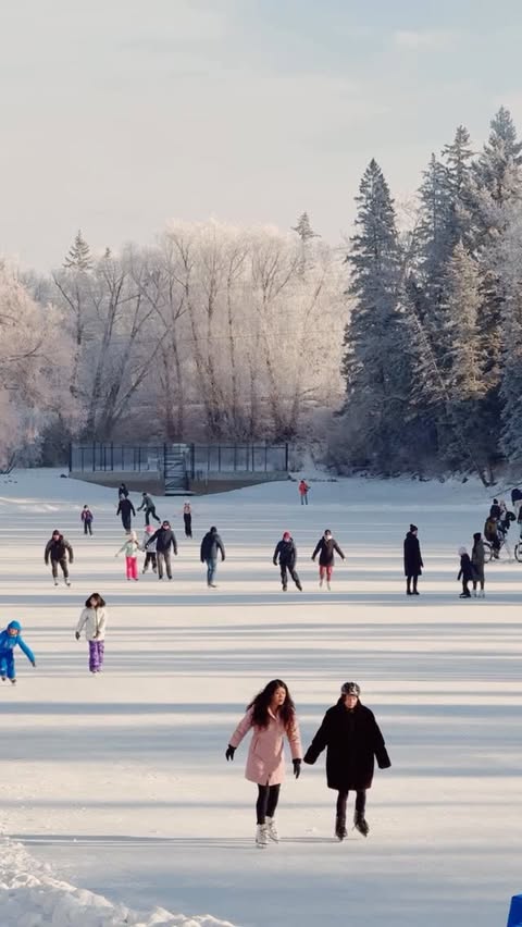 Instagram post by @luislabinijr for Travel Alberta. Caption reads: Winter Wonderland ❄️

📍 Bowness Park.