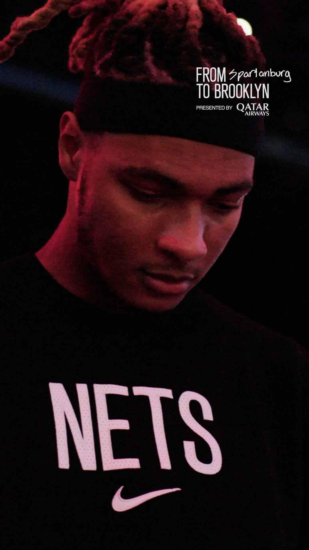 Instagram post by @dormanhoops for Qatar Airways. Caption reads: [...] Spartanburg to Brooklyn, pres. by....