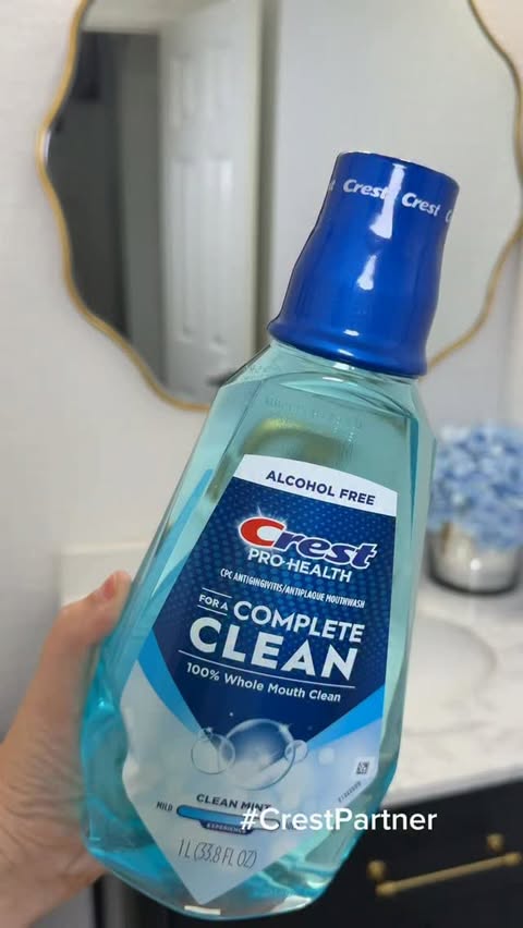 Instagram post by @thefrederickjourney for Crest. Caption reads: [...] complete until I added mouthwash. Crest....