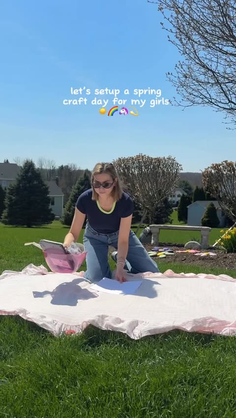 Instagram post by @abby_twinmom for JonnyPops. Caption reads: spring craft day with our fave @jonnypops !!....