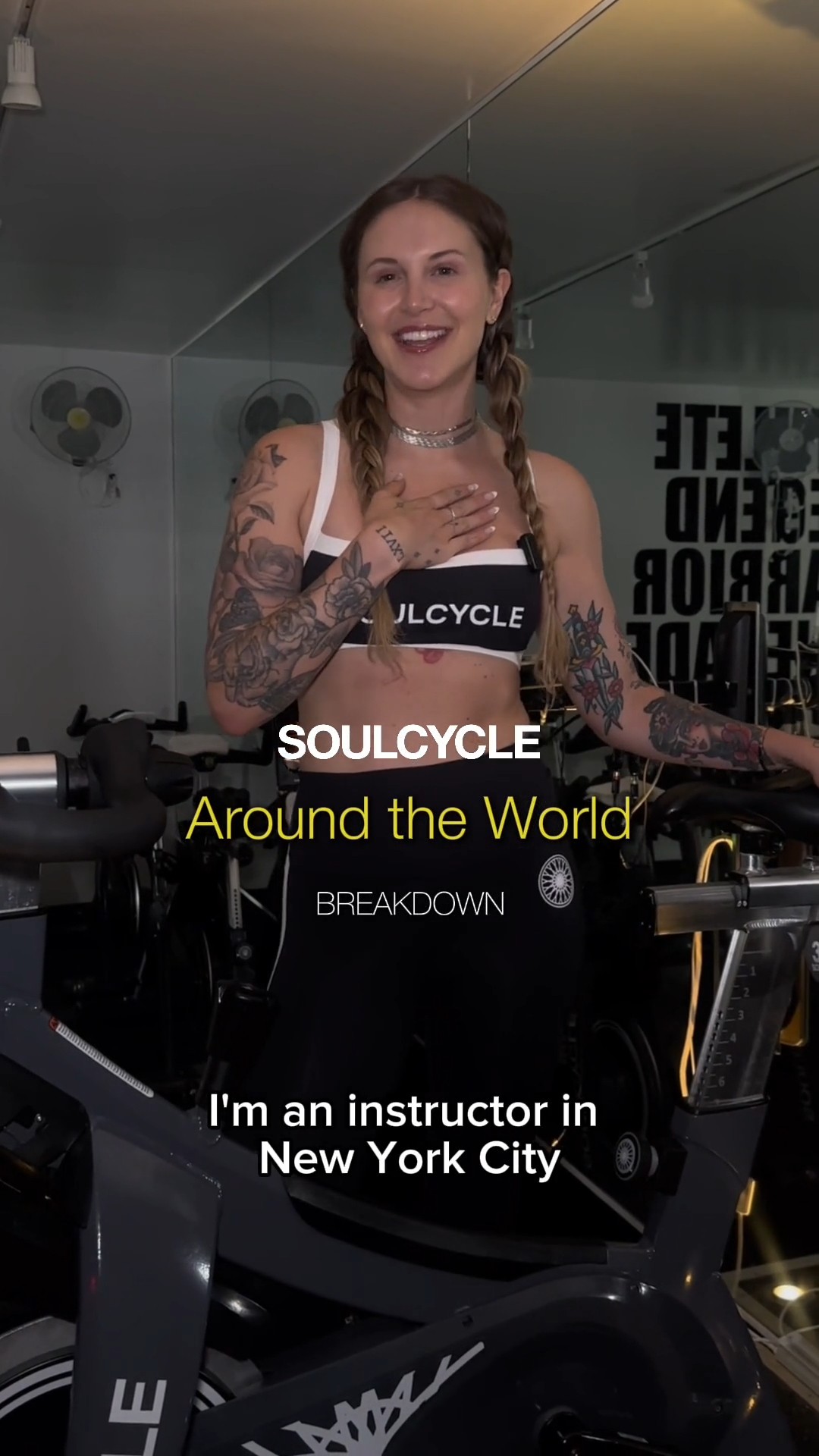 Instagram post by @jennyrosecasto for SoulCycle. Caption reads: It’s not just a move — it’s Around the World.....