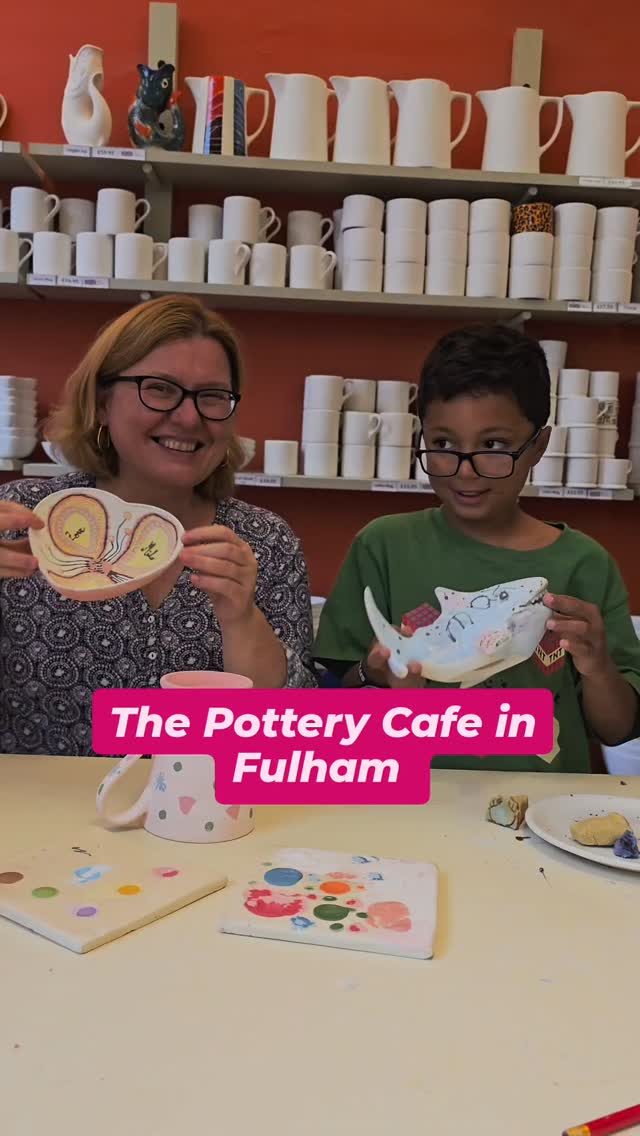 Instagram post by @westlondoners for Pottery Café. Caption reads: Get messy, creative, and caffeinated @pottery_cafe....
