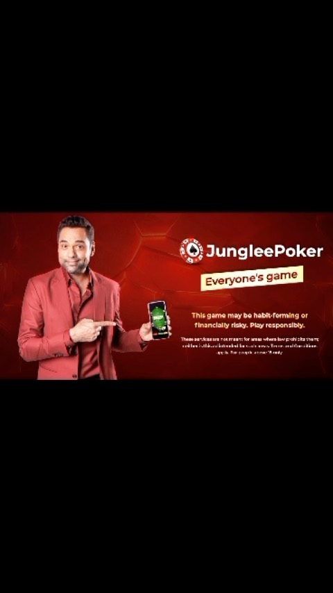 Instagram post by @gautam_hereee_ for Junglee Poker. Caption reads: #ad 🃏🚀Introducing Junglee Poker - The Ultimate....