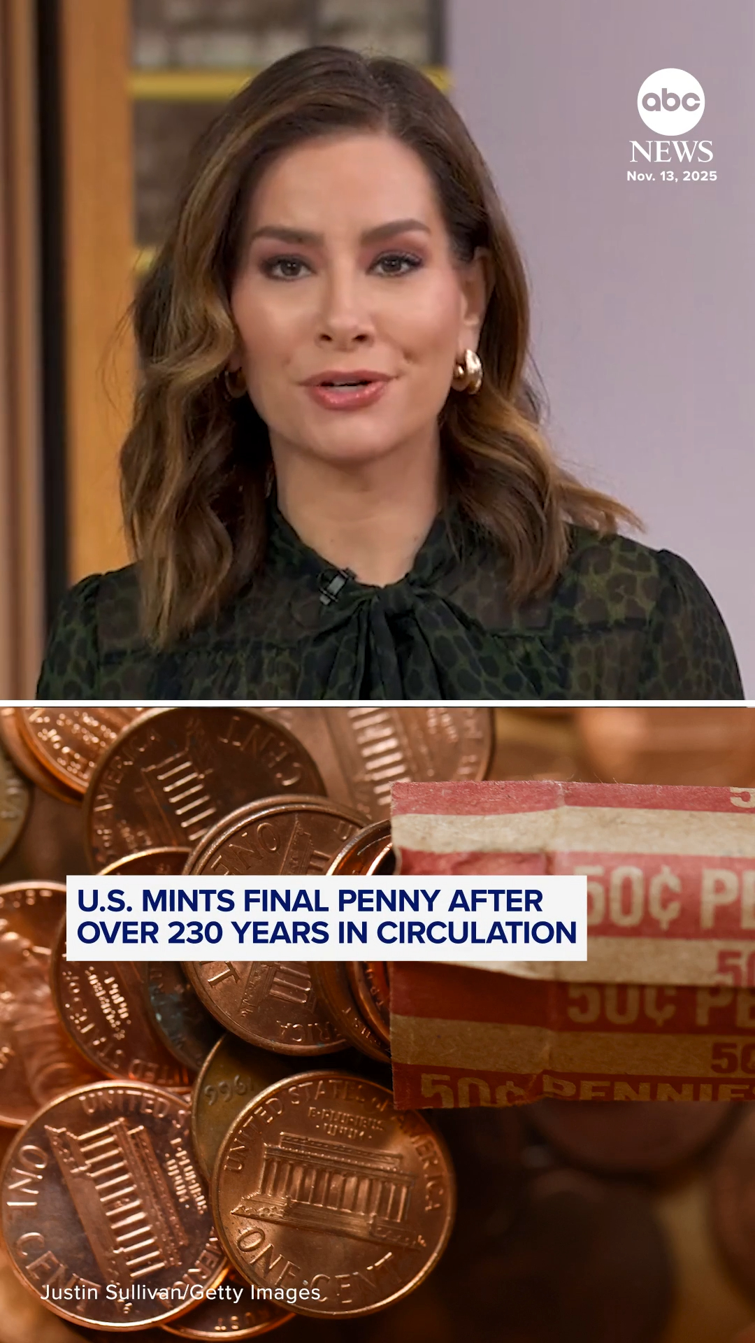 Instagram post by @rebeccajarvis for Good Morning America. Caption reads: Penny for your thoughts? The U.S. Mint has....