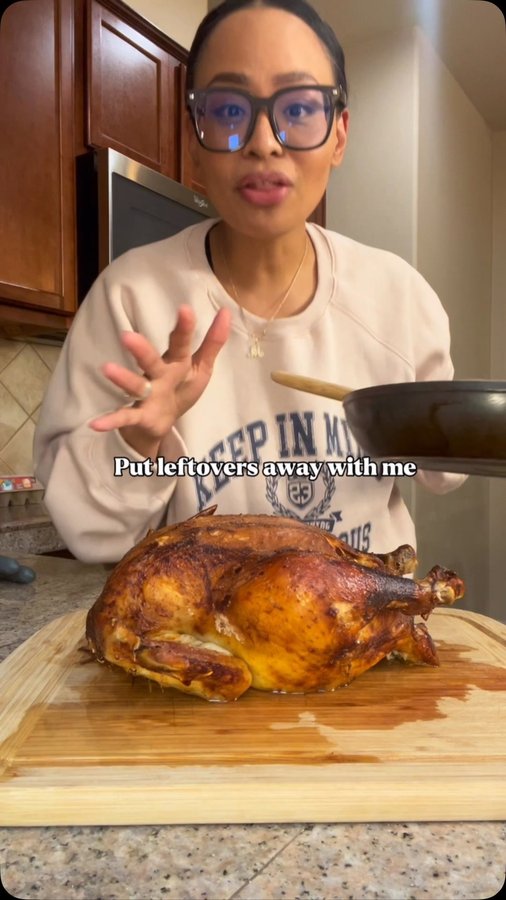 Instagram post by @mizzerybell for FoodSaver. Caption reads: [...] up my leftover game in 2025 with....