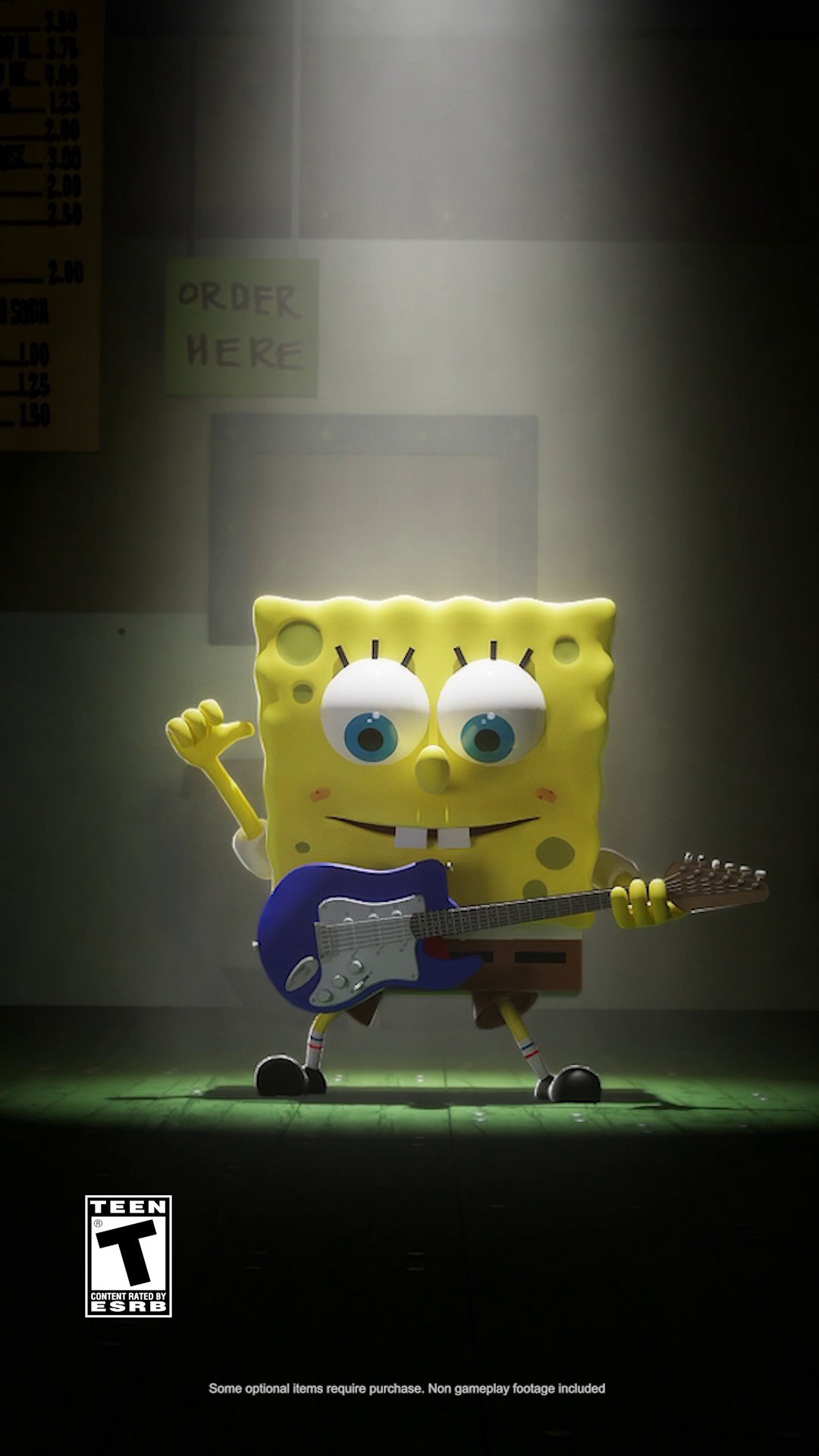 Instagram post by @spongebob for Nick. Caption reads: F is for Friends who play Fortnite together!.