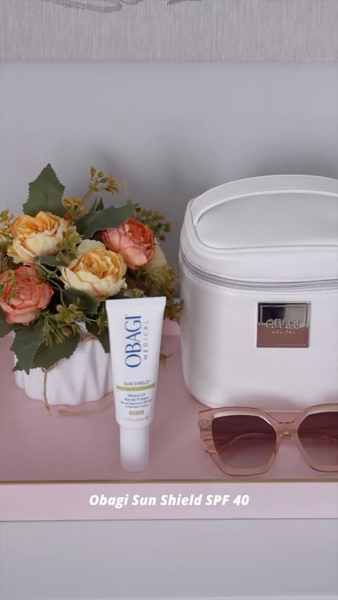 Instagram post by @olgaferrara_ny for Obagi Medical. Caption reads: [...] skin. SPF every single day. #Obagi....