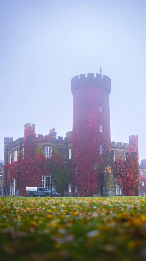 Instagram post by @michaelmatti for Swinton Estate. Caption reads: [...] set as we pulled up to the beautiful....