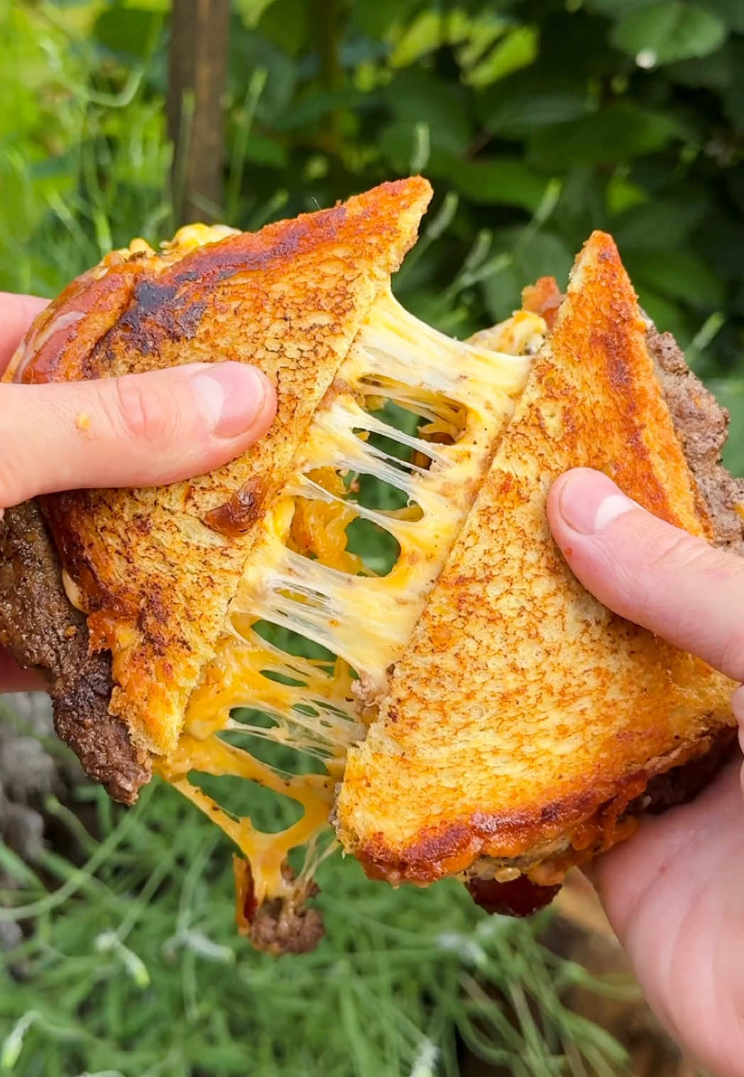 TikTok post by @thebkydpalate for Meijer. Caption reads: Summer Patty Melt ☀️This is the only sandwich that....