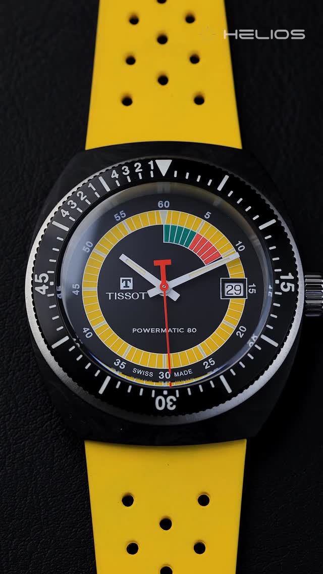 Instagram post by @helioswatches for TISSOT. Caption reads: The @tissot_official Sideral seamlessly blends....