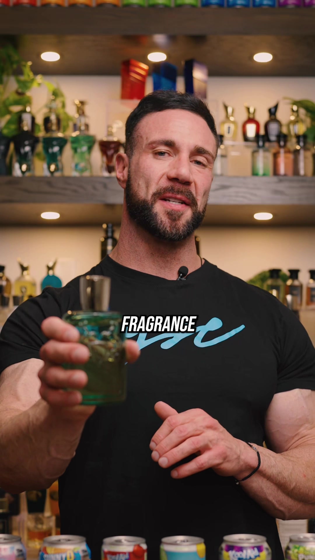 TikTok post by @noeldeyzel_fragrance for RYSE Supplements. Caption reads: Comparing my energy drinks to their closest....