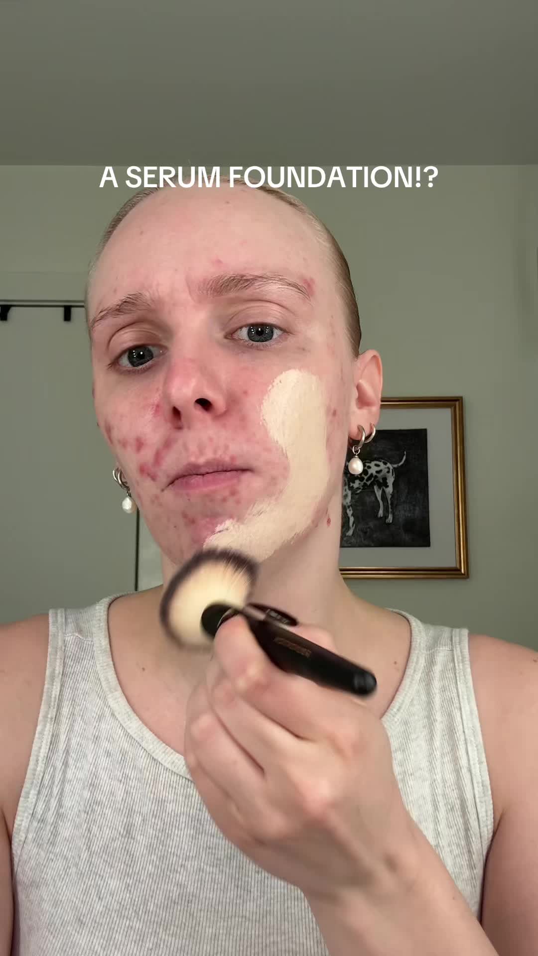 TikTok post by @thatkaitysmith for The Ordinary. Caption reads: How many times can I say “a serum foundation” in....