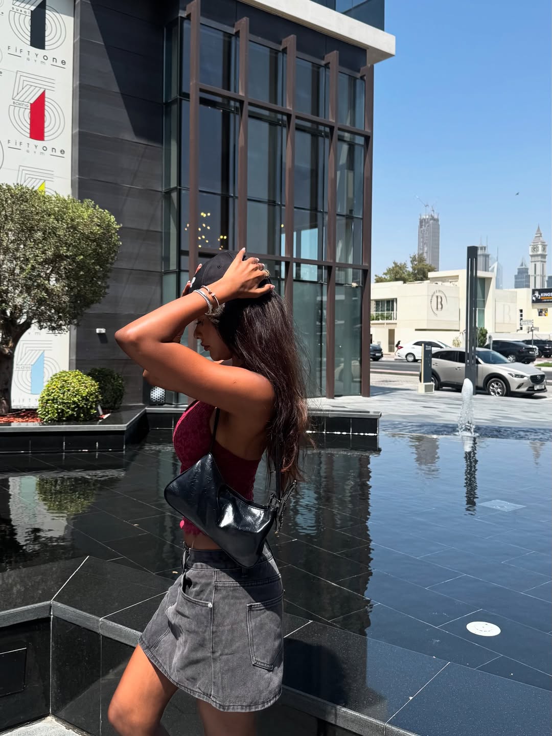Instagram post by @anncytwinkle for White Fox Boutique. Caption reads: my favorite Dubai dump so far wearing everything....