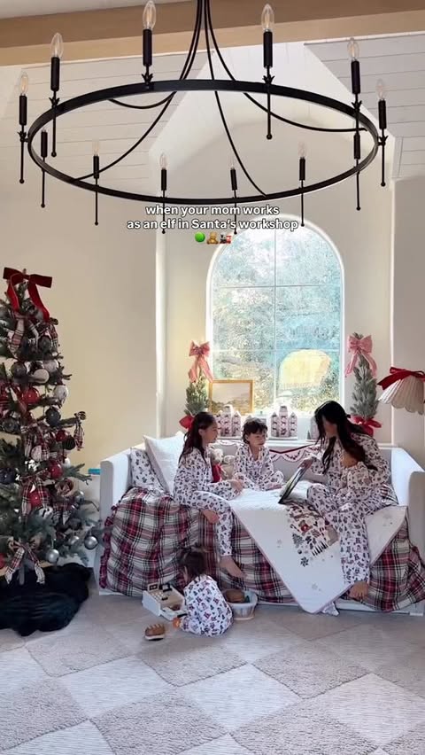 Instagram post by @joyfullygreenhome for Pottery Barn Kids. Caption reads: Santa’s elf reporting for duty 🫡Write GIFT for....