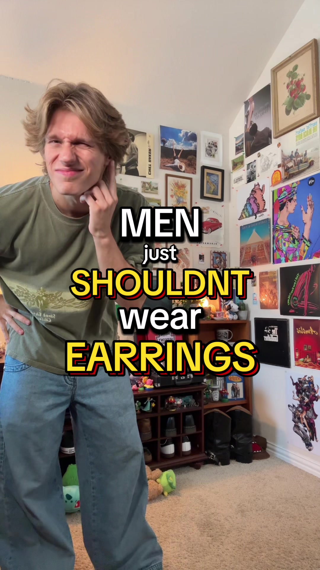 TikTok post by @hudsonstuffy for Dr Martens. Caption reads: getting my ears pierced if this gets 10k likes....