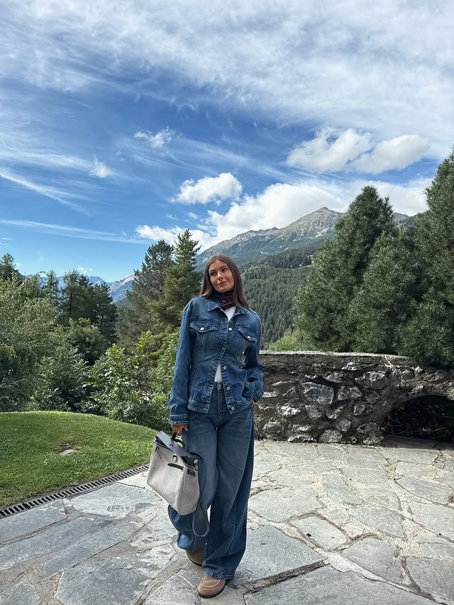 Instagram post by @valentina.brambilla for Lumina Fashion. Caption reads: Today ⛰️🌞🫶🏻✨ In @lumina_fashion_official ad....