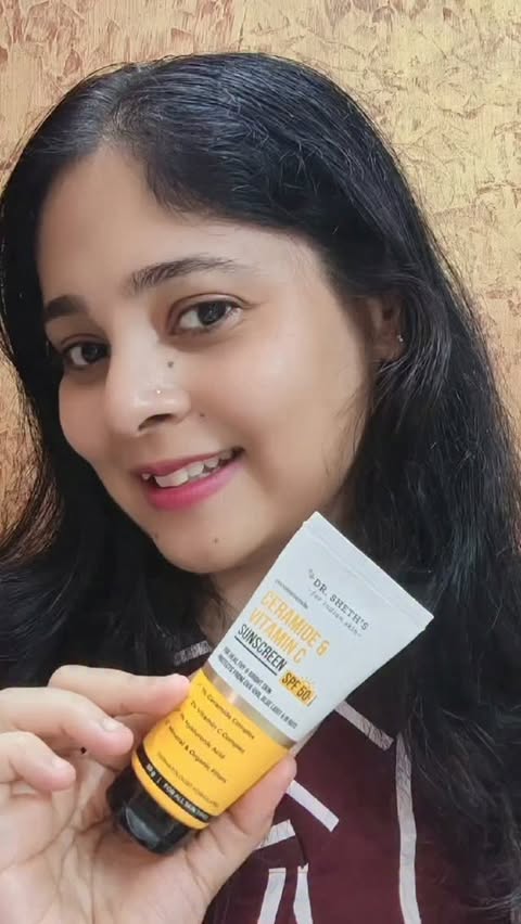 Instagram post by @mom_who_loves_makeup for Dr Sheths. Caption reads: [...] Vitamin C Sunscreen SPF 50+ PA+++ from....