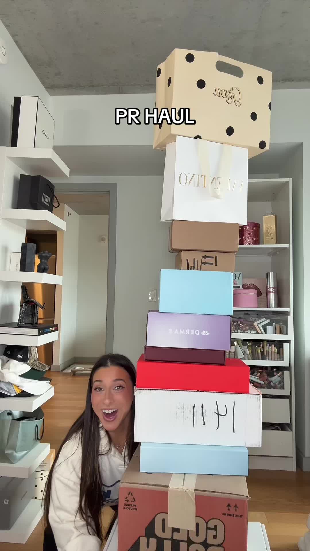 TikTok post by @allierosss for DERMA•E. Caption reads: PR HAUL THANK YOU @Rare Beauty @Patrick Ta Beauty....