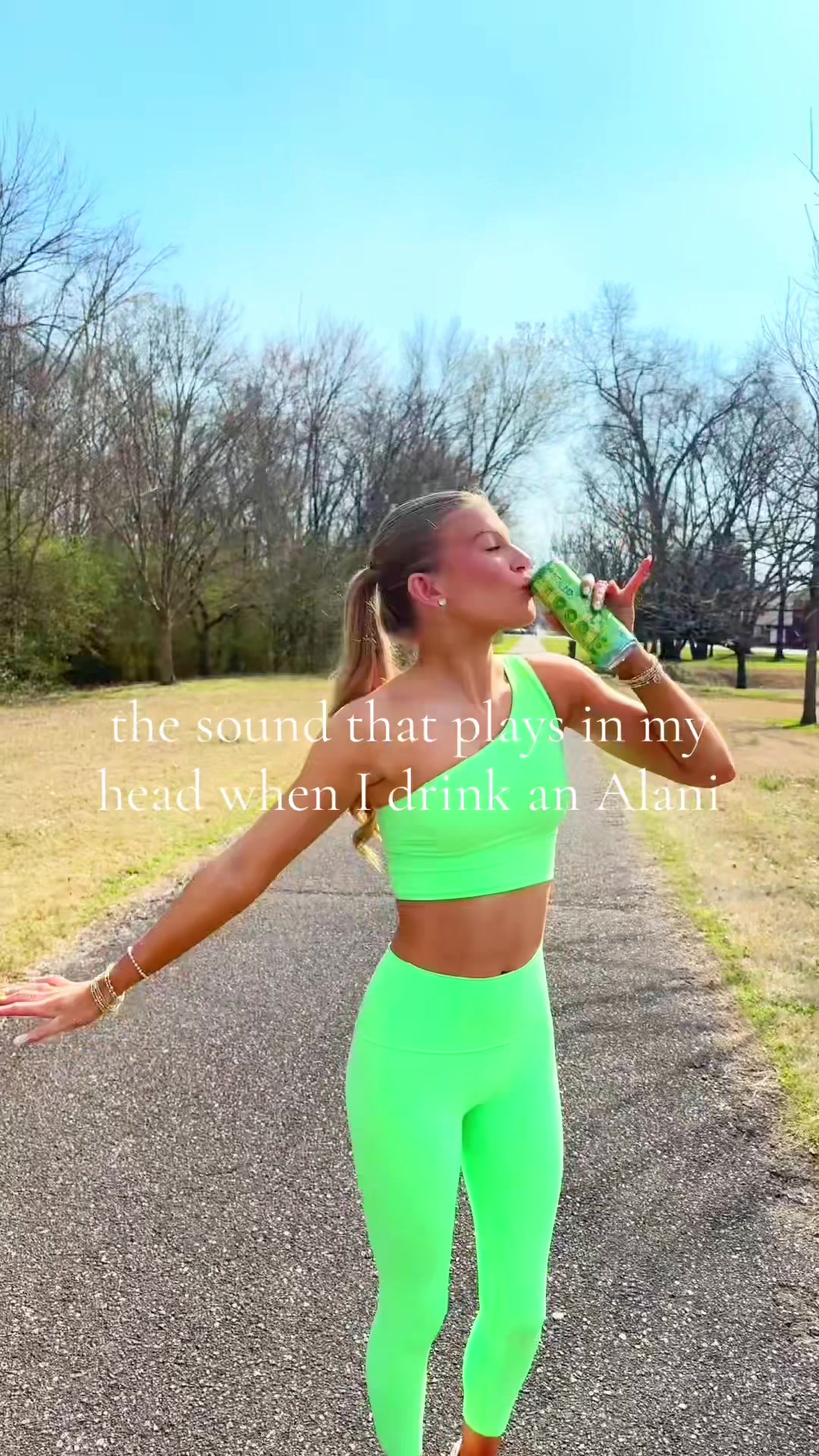 TikTok post by @alaniambassadors for Alani Nutrition. Caption reads: [...] #relatable @ac🎀🪩🫧💖⭐️ @Alani Nutrition.