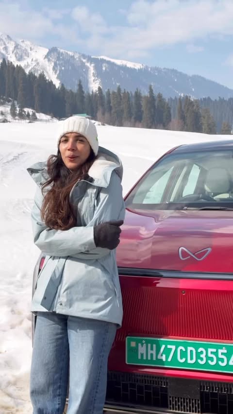 Instagram post by @cargirlsindia for Mahindra Group. Caption reads: Records are meant to be broken but someone has to....