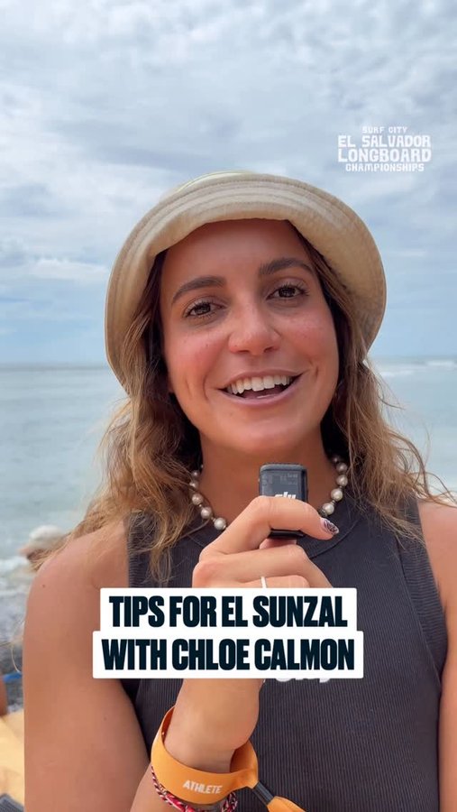 Instagram post by @chloecalmon for World Surf League. Caption reads: Tips from the master 🥷 

No. 4 seed @chloecalmon....