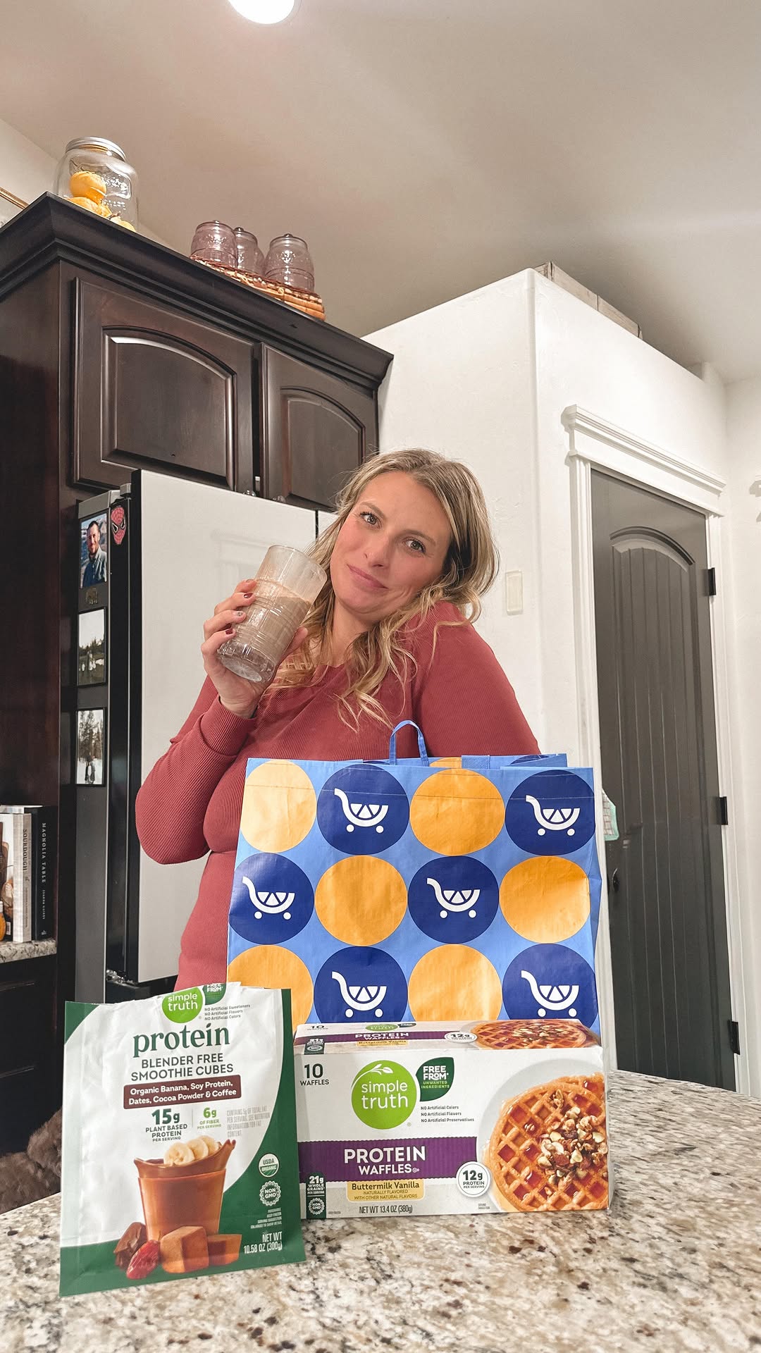 Instagram post by @jessicabmathie for Fred Meyer. Caption reads: Stocking up made simple! #ad A quick stop at....