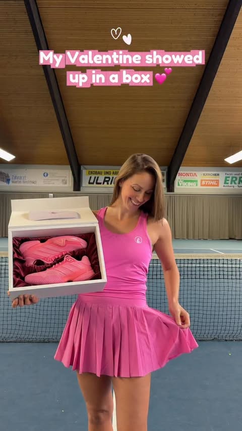 Instagram post by @anitahusaric for adidas. Caption reads: [...] my Valentine’s Day 💕 Unboxing the new....