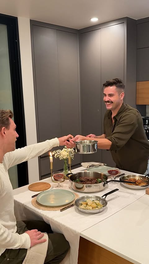 Instagram post by @chefreillymeehan for KitchenAid. Caption reads: Whipped out my @KitchenAidUSA 5-Ply Clad Stainless....