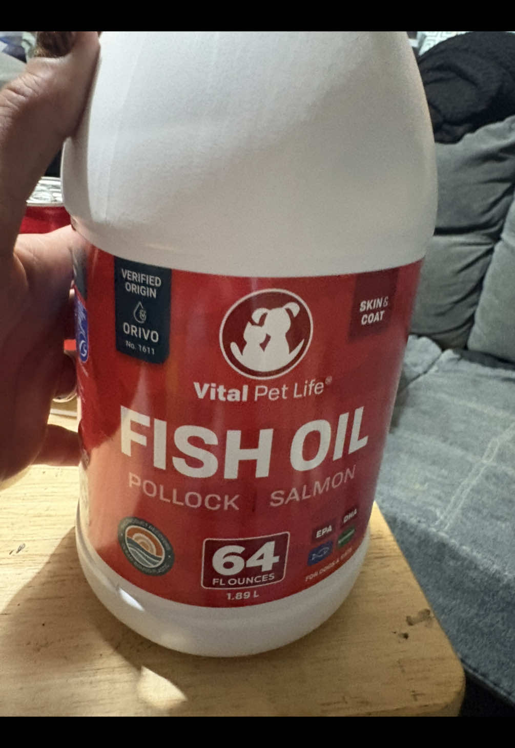 TikTok post by @abbysinish2015 for Vital Pet Life. Caption reads: [...] helped to grow his fur back. Then @Vital Pet....
