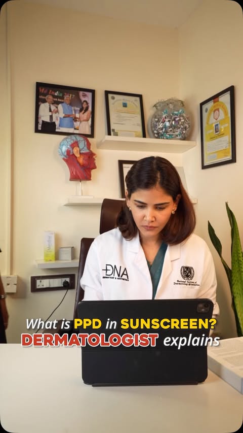 Instagram post by @drpriyankareddy for Deconstruct. Caption reads: [...] offers stronger UVA protection. The....