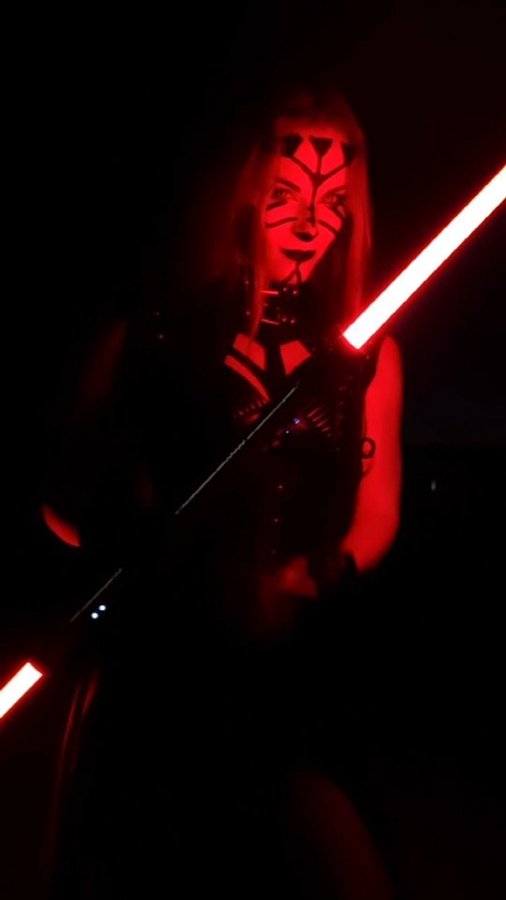 Instagram post by @the.rebecca.rose for SabersPro. Caption reads: [...] now and I finally got one!....