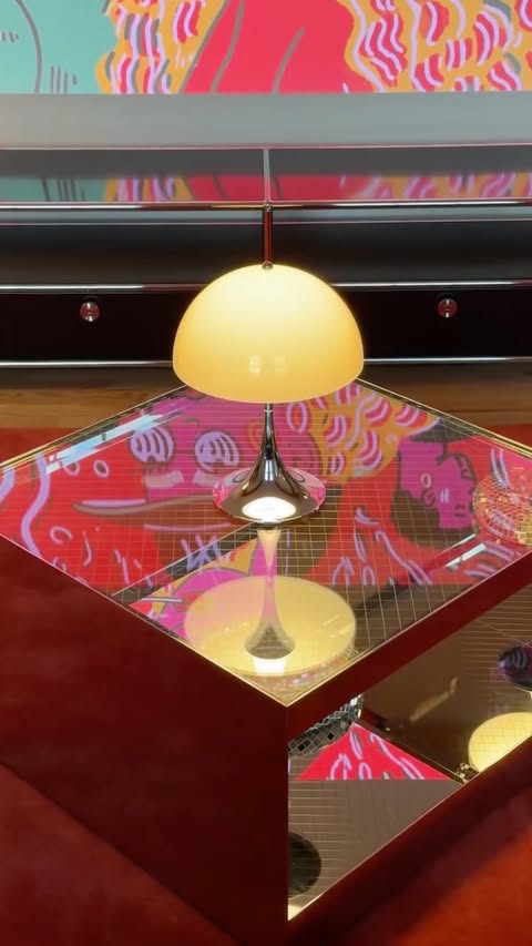 Instagram post by @adenwang for Louis Poulsen. Caption reads: My very first Louis Poulsen - Panthella 250. What....