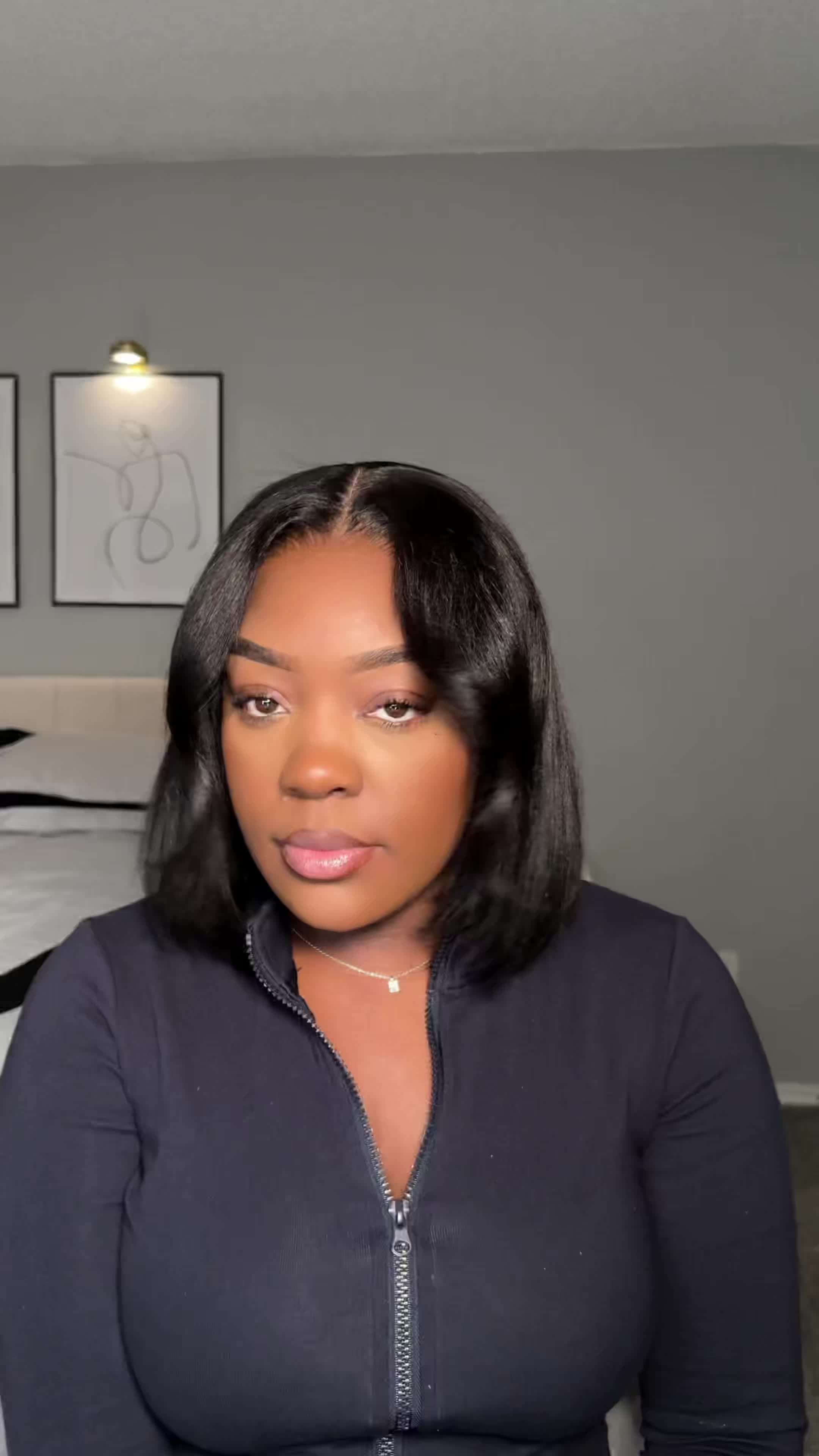 TikTok post by @kemekia for Wiggins Hair. Caption reads: She’s that girl 😍 ft @Wigginshair_shop  #wigtok....