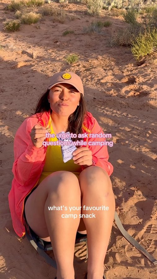 Instagram post by @daniellevizcarra22 for MadeGood. Caption reads: [...] moment when camping, especially with....