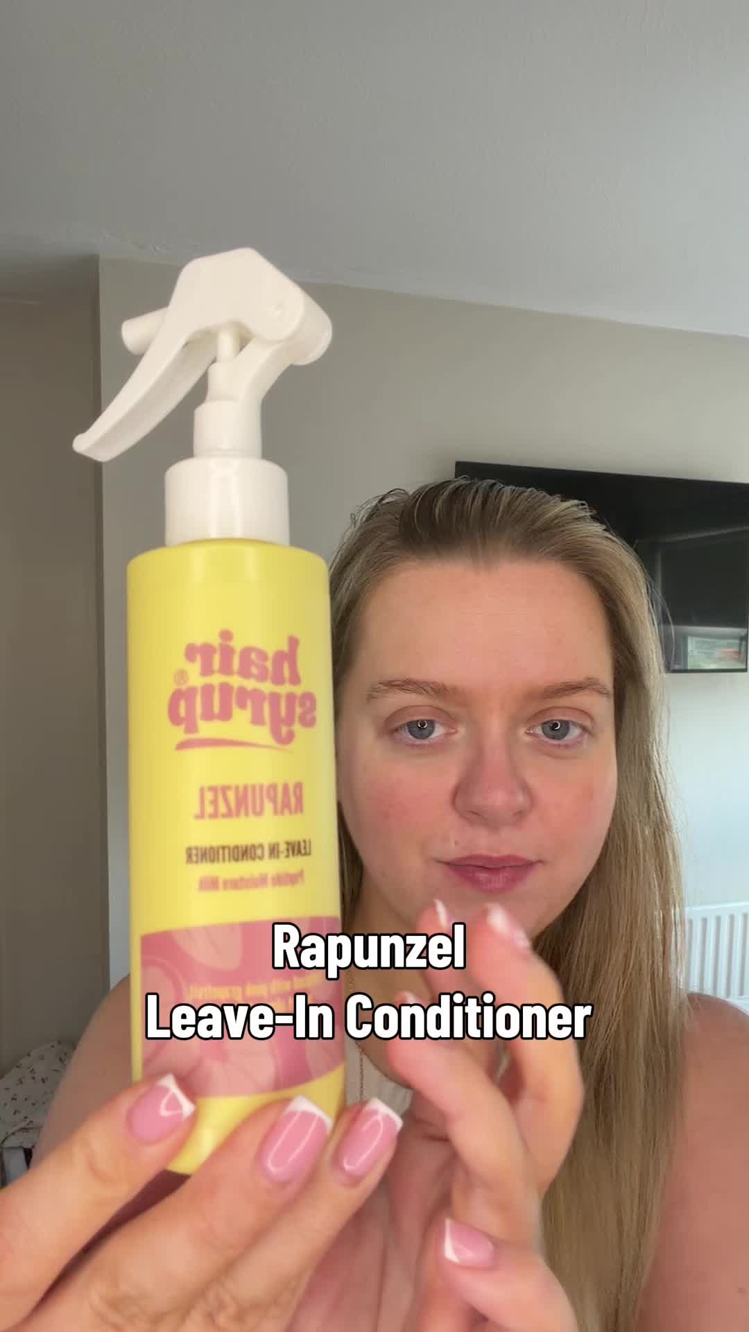 TikTok post by @the_life_of_a_coeliac for Hair Syrup. Caption reads: Rapunzel Leave-In Conditioner @hairsyrup @The....