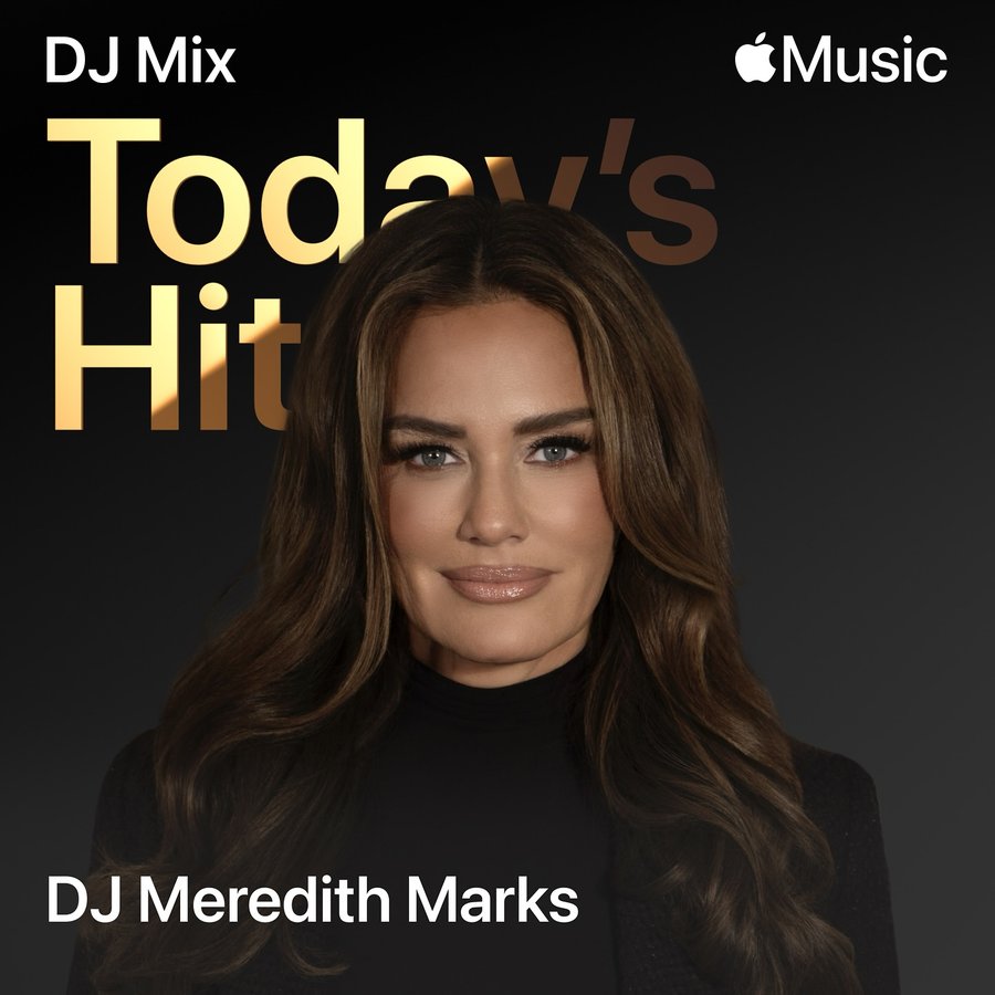 Instagram post by @meredithmarks for Apple Music. Caption reads: While you drop hits, I’m dropping the beat. What a....