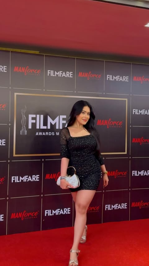 Instagram post by @dutta_sucheta for Manforce Condoms. Caption reads: An evening filled with glitz, glamour and....