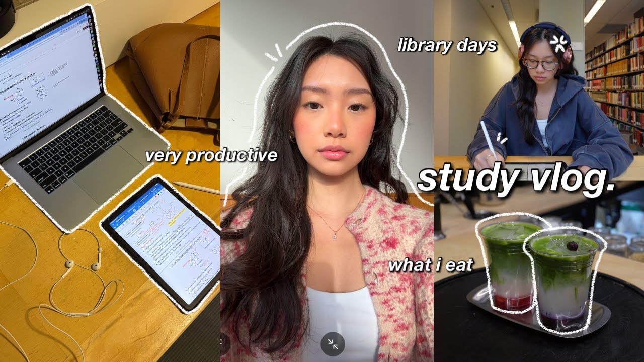 YouTube post by @BreannaQuan for KBDfans. Caption reads: study vlog | VERY productive days in my life:....