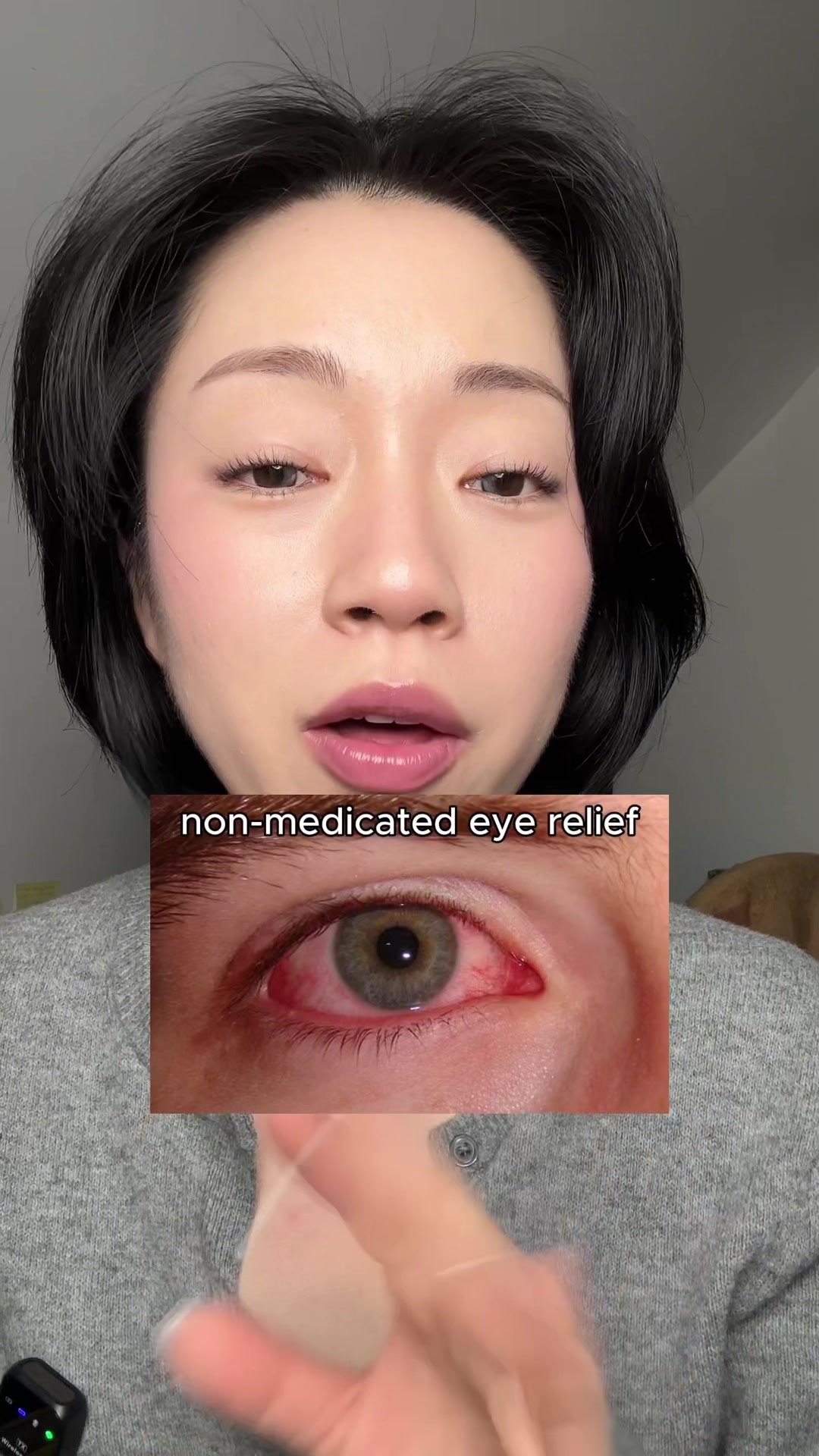 TikTok post by @minjuugc for CorneaCare. Caption reads: [...] out these ways to relieve your eyes!....