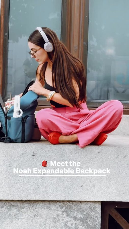 Instagram post by @silagunce for MiaMily. Caption reads: [...] my new Noah Expandable Backpack from....